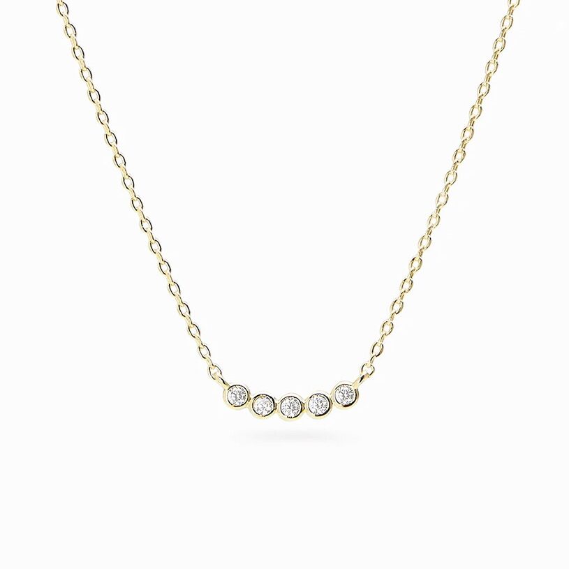 minimalist simple dainty necklace floating diamond